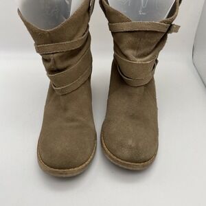 Bakers Boots‎ Women's Size 6.5  Taupe Brown Suede Buckles Pull On Booties